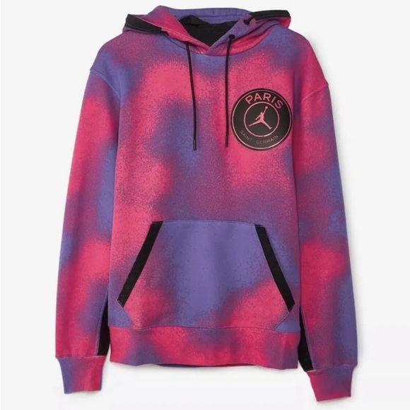 NWT Mens Nike Air Jordan PSG Tie-Dye Pullover Hoodie Size 2XL CK9649-510 Warm - Picture 3 of 16